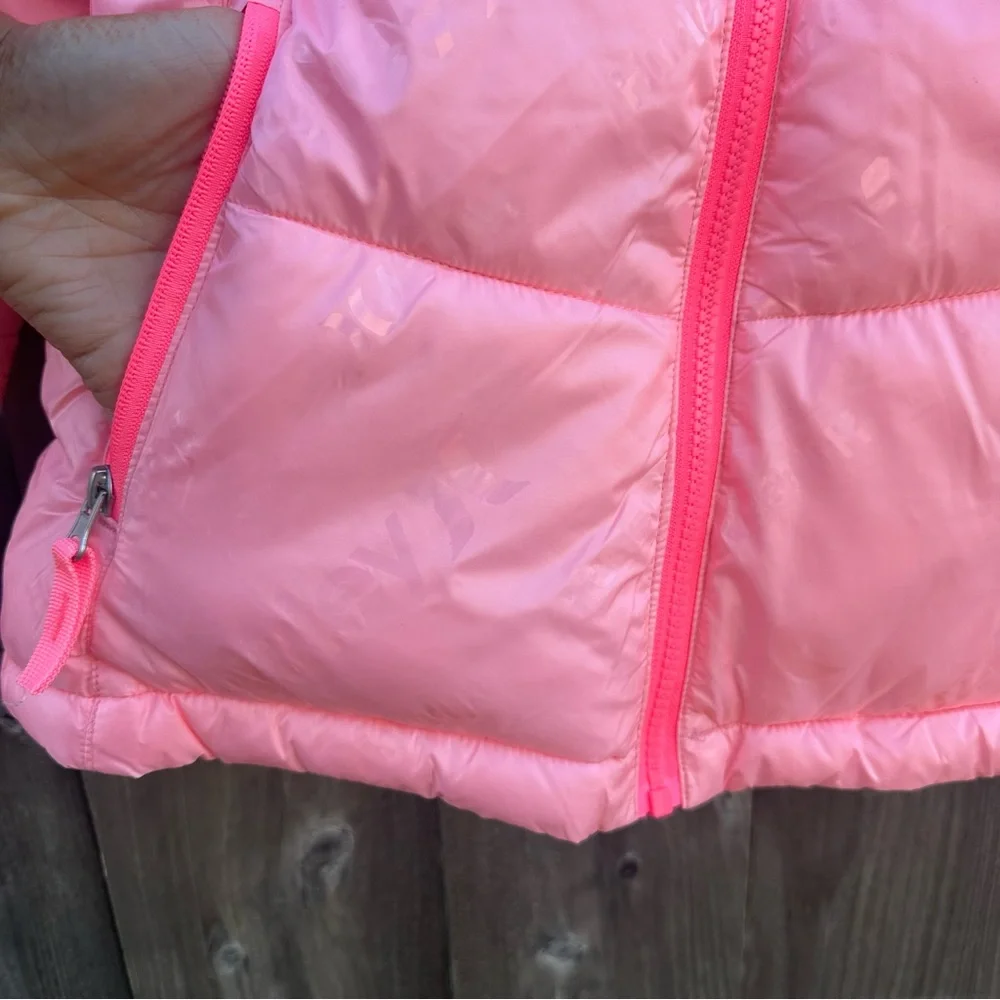 Hurley Pink Hooded Puffer Jacket Girls Sz Large (12-13 Years) Sherpa‎ Lined